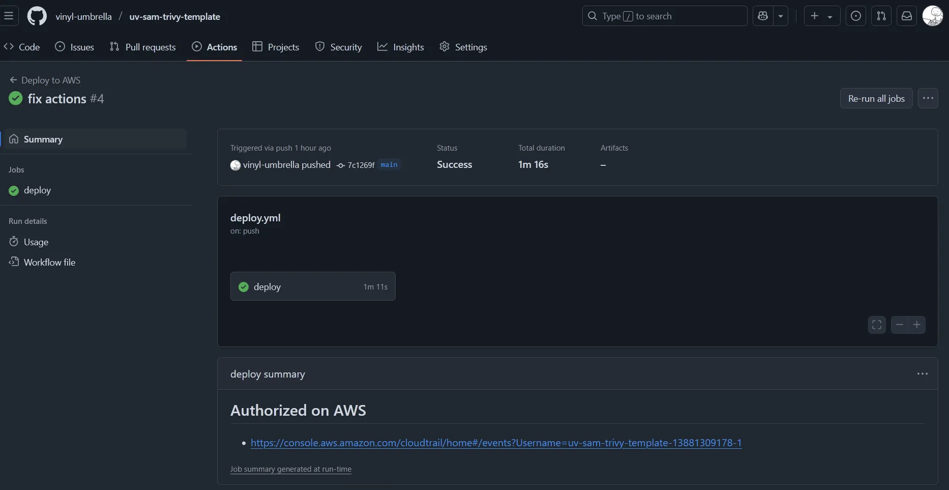 deploy summary